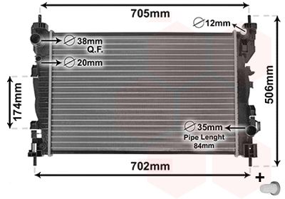 VAN WEZEL Radiators, Motora dzesēšanas sistēma 01002119